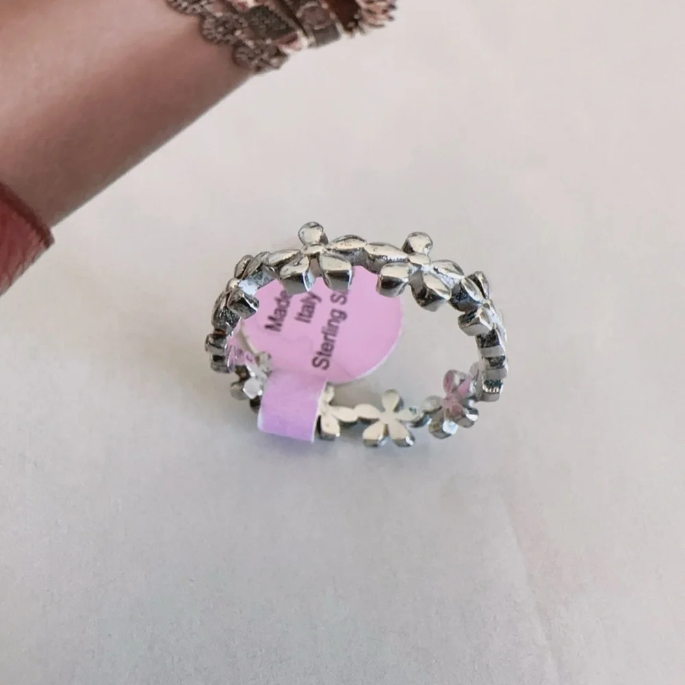 Flowers Sterling Silver Ring Made in Italy